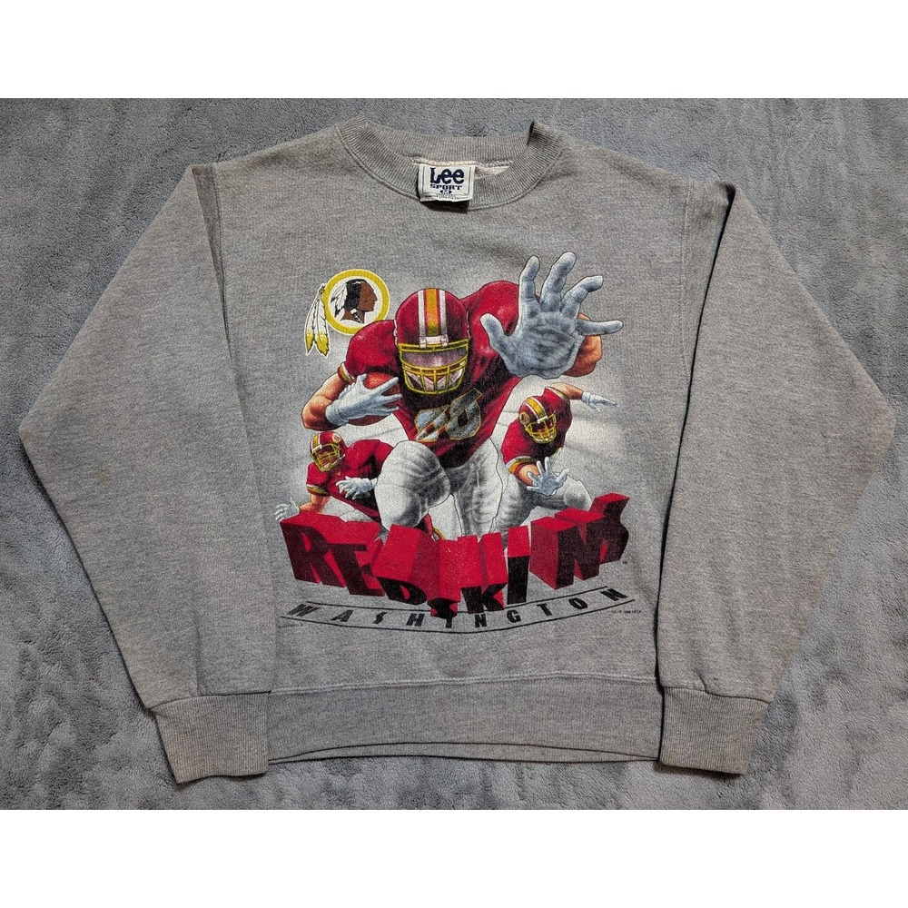 Lee Sport Youth M Sweatshirt Gray Red Gold Vintage 1980s Washington Redskins NFL